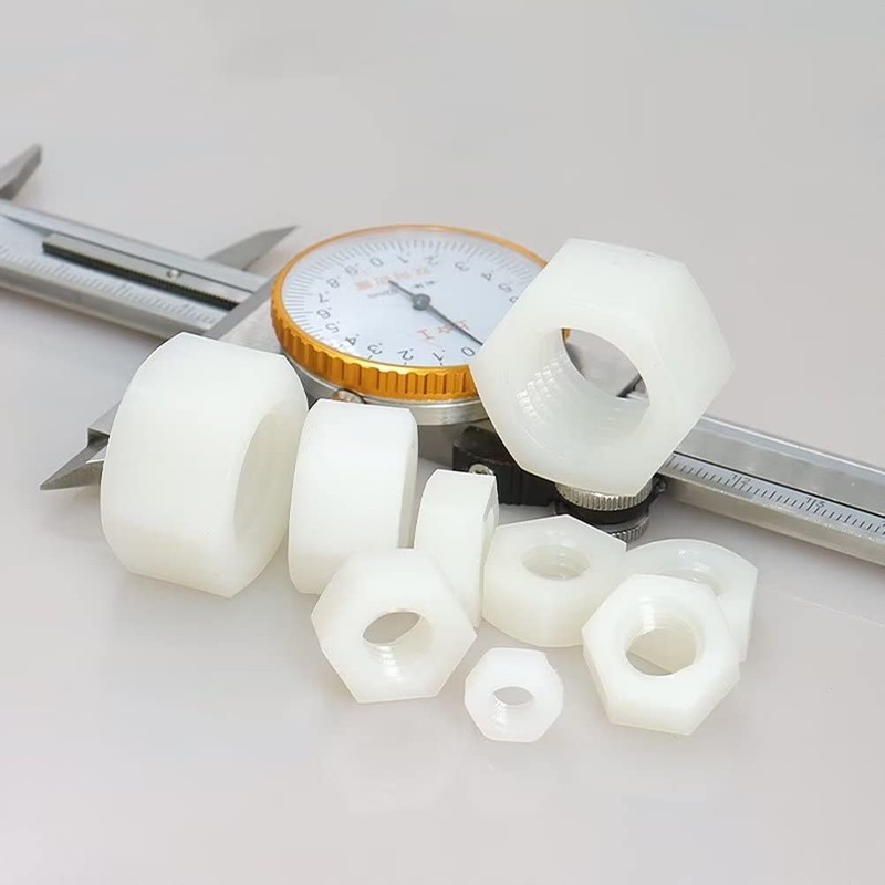 FEEIMOL Nylon Hex Nuts Hex Nut Plastic Nuts White M10