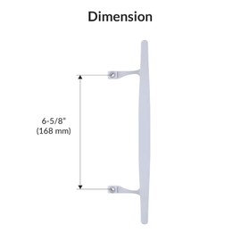 BRIXWELL Die-Cast Handle for Patio Doors in White Finish, 6-5/8" Hole Spacing, Designed for Sliding Glass Panels, Includes Interior Lever for Door Operation and Mounting Use