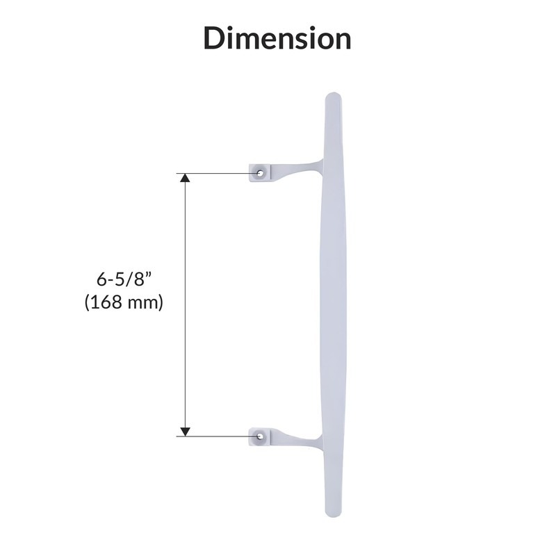 BRIXWELL Die-Cast Handle for Patio Doors in White Finish, 6-5/8"