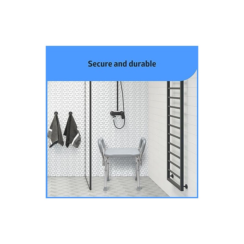 Medline Bath Bench Shower Seat with Padded Armrests, Ideal for