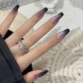 Lwenjing Nail Tip, False Nail Tip, 3D Nail Tip, Handmade Nail Tip, Wedding Nail Tip, Cute, Short, Long, Popular, Japanese Style, Bride Nails, Glossy False Nails, Pack of 24 (R48)