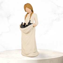 NANAOUS Gift for Cat Lovers, Black Cat Figures, Keepsake of Deceased, Cat Gifts for Women, Memorial Plaque Cat