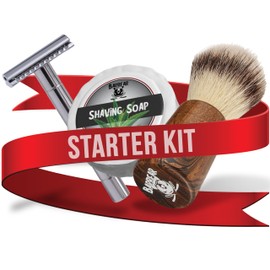 Barbear Gift Set for Men - Premium Safety Razor & Shaving Brush Including Shaving Soap - Introduction to Classic Shaving - Highest Precision from Germany (Safety Razor Chrome)