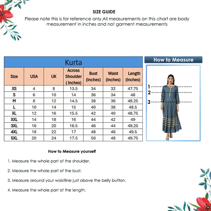 Yash Gallery Rayón Buta Print Anarkali Kurta para mujer, Azul,