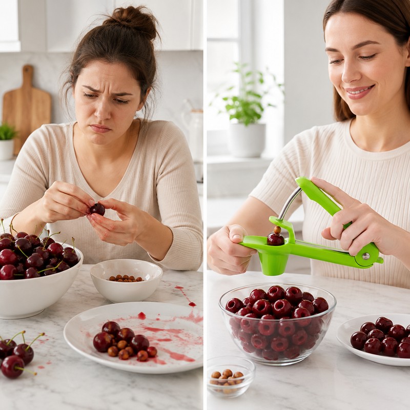 Cherry Pitter Tool for Kitchen Fruit Prep – Stainless Steel