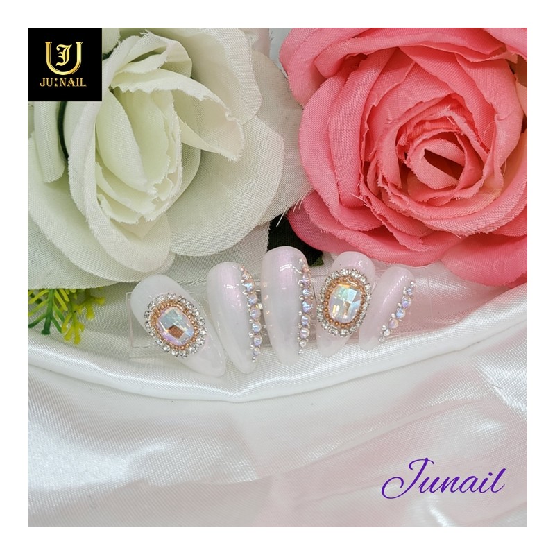 Gorgeous outing handmade nail tips - Long Round Square /