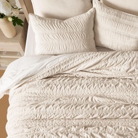 EVERGRACE Luxury Ruched Velvet Quilt King Size, Ultra Soft Bedspread Coverlet Set, Lightweight Velvet Comforter, Quilted Bedding Cover with 2 Matching Shams for All Season, Ivory White