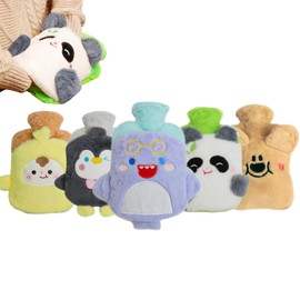 MHwan Hot Water Bottle, Plush Fluffy Hot Water Bottle Children Adults, 1 Litre Cute and Cuddly Dolphin Hot Water Bottle Animal, Safe, Explosion-proof and Leak-Proof, Removable for Cleaning