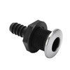 Boat 3/4in Through Hull Scupper Drain Straight Black with Stainless