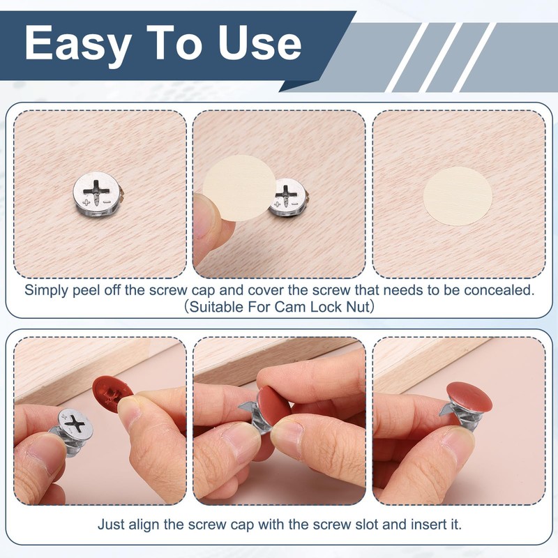 sourcing map 216Pcs Screw Hole Stickers and 200Pcs Screw Cover