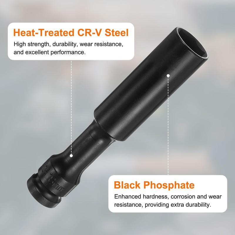 sourcing map Deep Thin Wall Impact Socket 18mm Metric 6