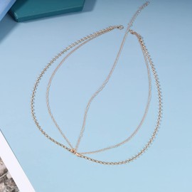 Inilbran Boho Layered Head Chain Rhinestone Headband Head Chain Vintage Headwear Adjustable Hair Chain Costume Festival Hair Accessories Jewellery for Women and Girls