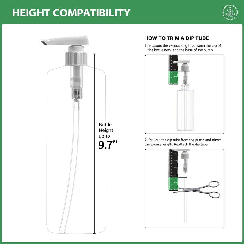 Pump for Shampoo Bottle 33.8 oz, Conditioner, Lotion, 1-Inch Neck,