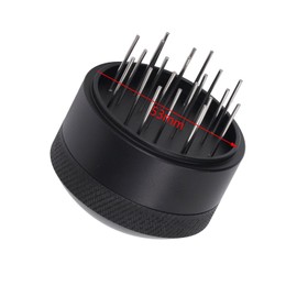 Coffee Distributor, Portable Anti Rust Stainless Steel Coffee Stirrer with Base Adjustable Hand WDT Tool for Kitchen Cafe (53MM)