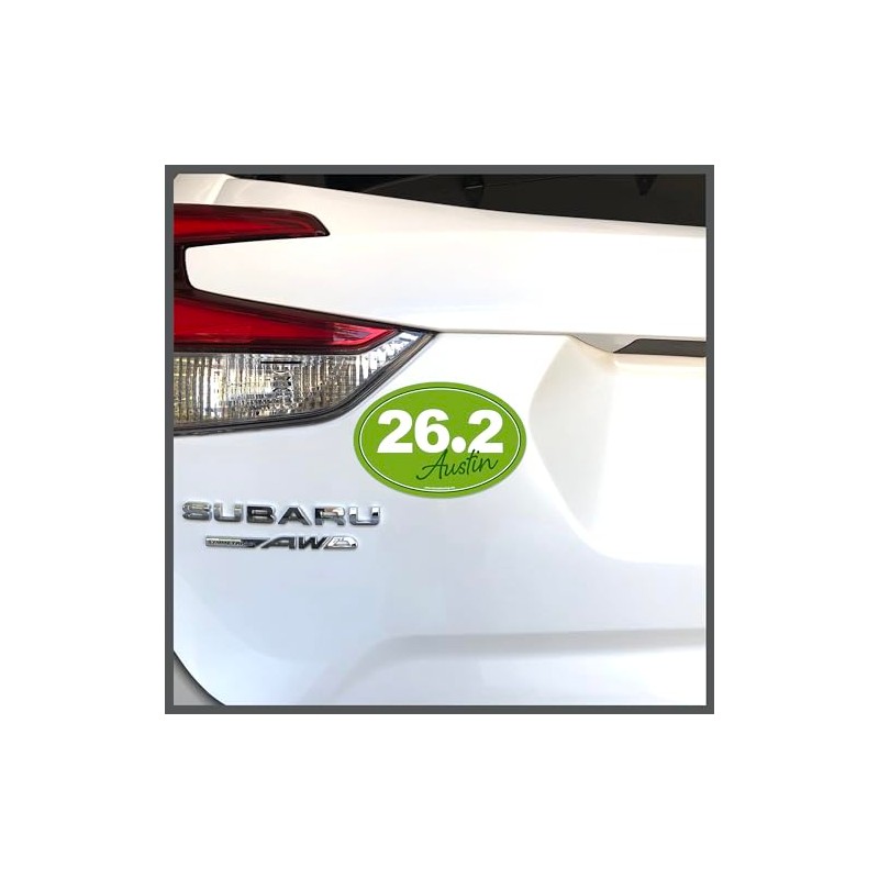 Charmed Running Brand Austin Marathon 26.2 Script Car Magnet