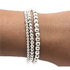 Silver Colour Round Beads Stretchable Bracelets(Set of 3)