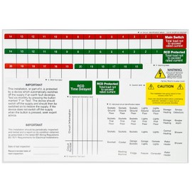 EVOGES Evoges UK Consumer Unit Labels A4 Sheet