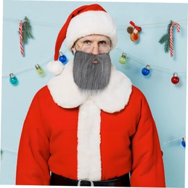 FOMIYES 5pcs Realistic Santa Claus Beard for Christmas Costume Comfortable Fake Beard with Strap Adults Cosplay Prop for Holiday Parties