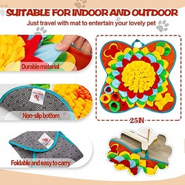 Alfombrilla para perros de 25 x 25 pulgadas, alfombrilla de alimentación de actividades para perros pequeños y medianos, juego de alimentación interac