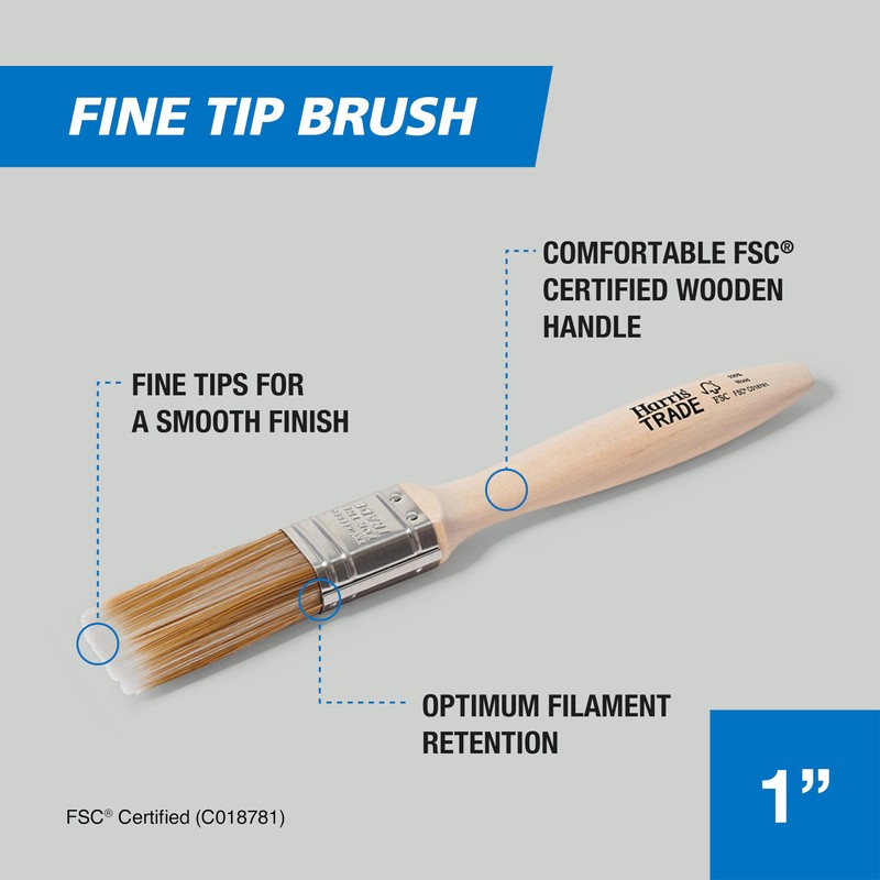 Harris Trade Fine Tip Emulsion & Gloss Paint Brush 1"