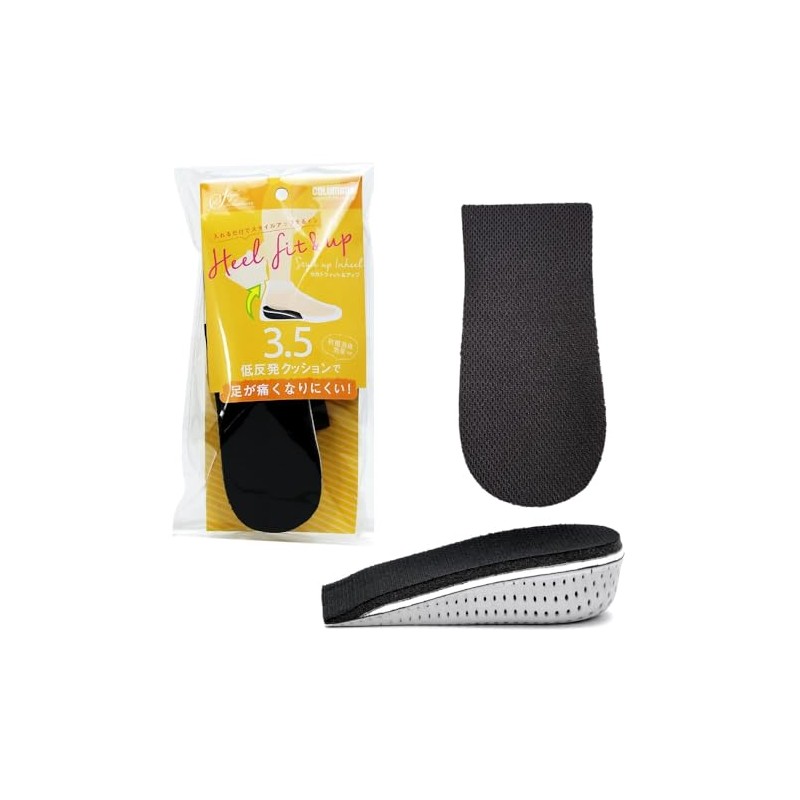 Columbus Insoles for Women, Black, Thickness 1.4 inches (3.5 cm)