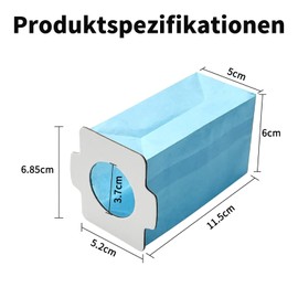 BRIOTA 10 sacchetti per aspirapolvere Makita, riutilizzabili antibatterici, accessori Paper Pack, per Makita DCL182, CL107, CL072, CL102, BCL142, BCL182