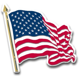 American Flag Magnet (Waving) by Classic Magnets, 3D Rubber Vintage-Style Collectible Patriotic Military Souvenirs and Gifts Made in The USA