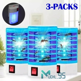 Unbranded 3Pcs Electric Plug in Mosquito killer Zapper Lamp Indoor Fly Bug insect LED Trap