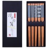 AstraGlam 5 Pairs Japanese Natural Bamboo Chopsticks With 5PCS Chopstick