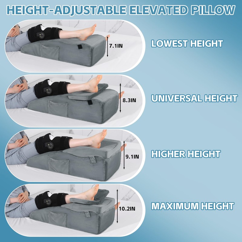 ROYALAY Adjustable Leg Elevation Pillows for After Surgery, Leg Wedge