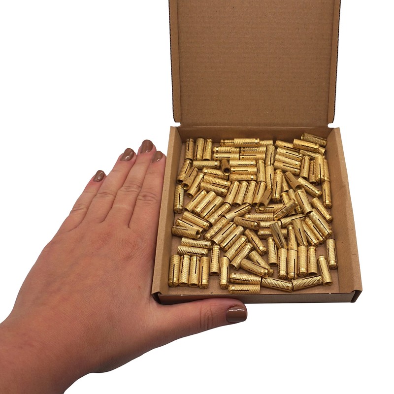 SKIR'CO (100 pcs) Brass Drop in Anchors M5 x 20