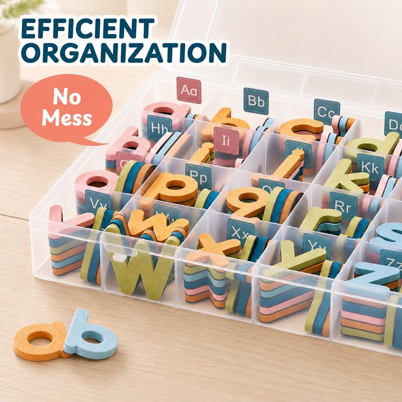 JoyCat Morandi Magnetic Letters Kit 240PCS, Double-Sided Magnetic Board