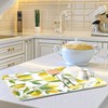 Lemon Flowers Dish Drying Mat for Kitchen, Absorbent Microfiber Drying
