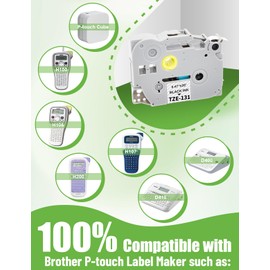 12 x Veson Compatible with TZe-131 TZe-131 TZe131 TZ 131 Brother P-Touch Tapes 12 mm x 8 m Laminated Label Tape for Ptouch PT H105 H110 1000 1005 1010 D400 Cube - Black on Clear