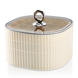 Sunkaioo Earring Organizer,Stackable 3-Layers Clear Jewelry Box with Lid,Stud Earring Organizer for Women Girls,Earring Box Display Holder for Earrings Ring Studs Bracelet Necklace Crafts (Brown)