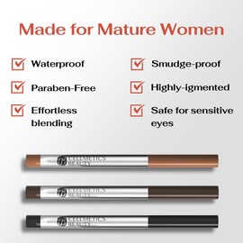 CELLMETICS Long-Wear Cream Eyeliner for Mature Women (Warm Brown (1)) - Water-Resistant, Long-Stay and Mess-Proof Eye Liner - Smudge Proof & Retractable Eyeliner Pencil for Older Women