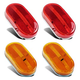 Partsam 4x Rectangular 4 Inch LED Front Rear Side Marker Clearance Lights Indicator [DOT Certified] for RV Camper Motorhome Truck Trailer
