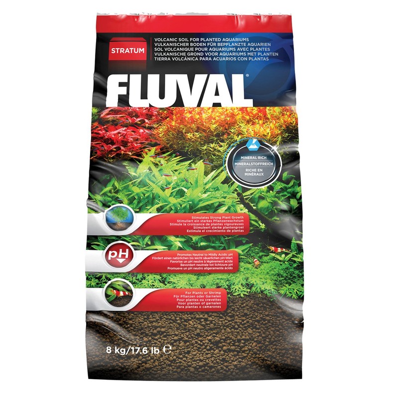 Fluval Aquarium Planting Stratum 17.6lb and Plant Grow Bundle