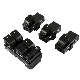 4 interruptores de ventana eléctrica compatibles con Buick, Tahoe, Chevy Silverado 1500 2500HD 3500HD, Traverse, HHR, GMC Sierra 1500 2500HD 3500HD, 20945129,22895545,15888174, 901149