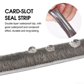 Soezy 16 Ft (5m) 196 Inch Sliding sash Windows Doors Tape Pile Draught excluder Brush Seal Strip weatherstrip 7mm x 12mm (7/24 1/2 Inch, Gray)