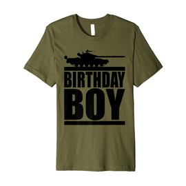 Birthday Boy Army Party Supplies Tank Military Gift Kids Premium T-Shirt