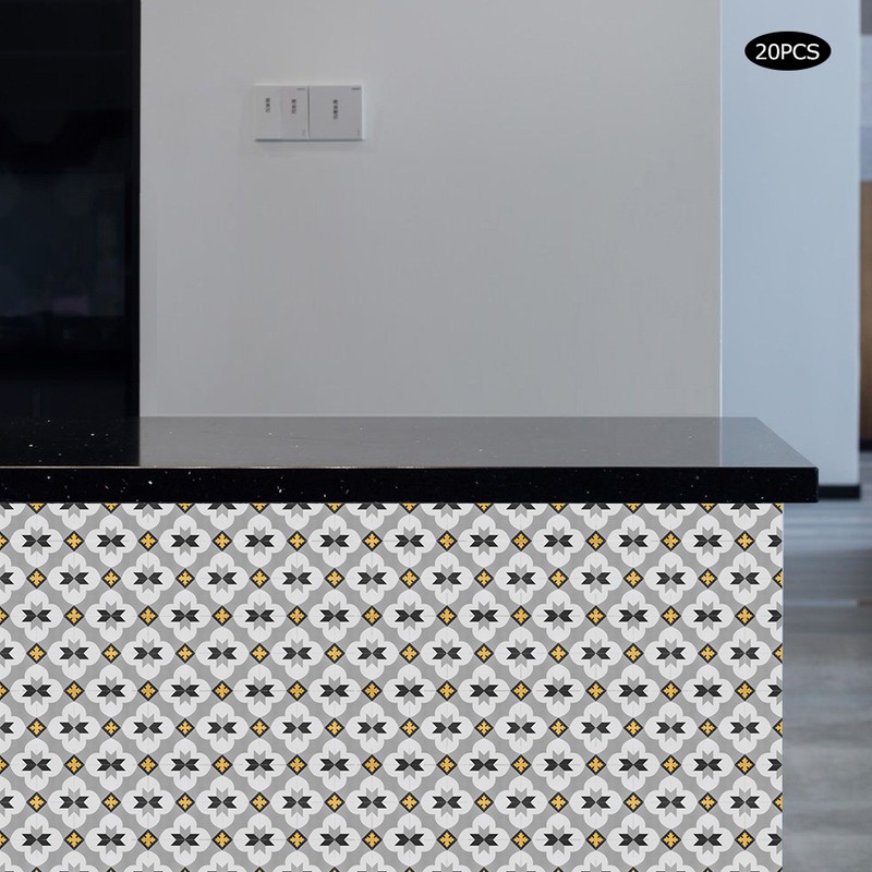 20PCS Ceramic Tile Sticker Waterproof Non Slip Wall Floor Sticker