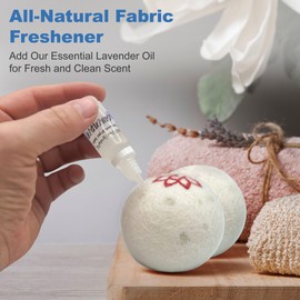Organic Scented Wool Dryer Balls for Laundry Reusable | Natural Freshener LAVENDER OIL | XL-Size 3-Pack Natural Fabric Softener Balls - Energy Saver, Chemical Free, Hypoallergenic, Premium Quality