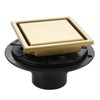 4 Inch Gold Shower Drain, SUS304 Stainless Steel Square Bathroom