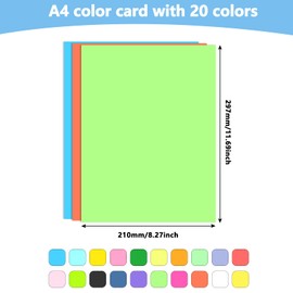 200 Sheets Colored Paper - A4 Origami Paper Double Sided Craft Pack (70gsm), 20 Assorted Colors Ideal for Crafting, Decorating, Sketching, Cutting, DIY Arts & Handmade Projects, 297mm x 210mm