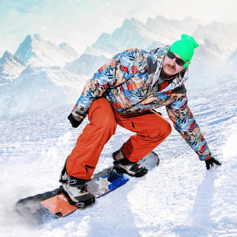 YEESOOM Snowboard Stomp Pad, Snowflake Stomp Pad Snowboarding Clear, 3D