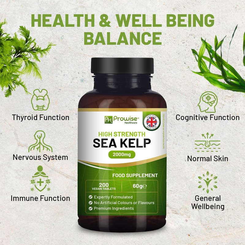 Sea Kelp 2000mg 200 Vegan Tablets | Natural Source of