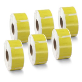 BETCKEY Colored Labels Compatible with Dymo 30330 (3/4" x 2") Small Multipurpose Labels, Compatible for Dymo LabelWriter Thermal 450, 4XL & Zebra Desktop Printers [6 Rolls, Yellow]