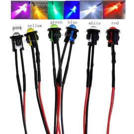 Ltvystore 60Pcs 5MM 9V 6Colors LED Pre Wired Prewired Lamp Light Bulb Prewired Emitting Diode +60Pcs Black 5MM LED Plastic Clip Holder Display Panel
