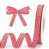 Red and White Gingham Ribbon, 3/8" x 50 Yd Roll